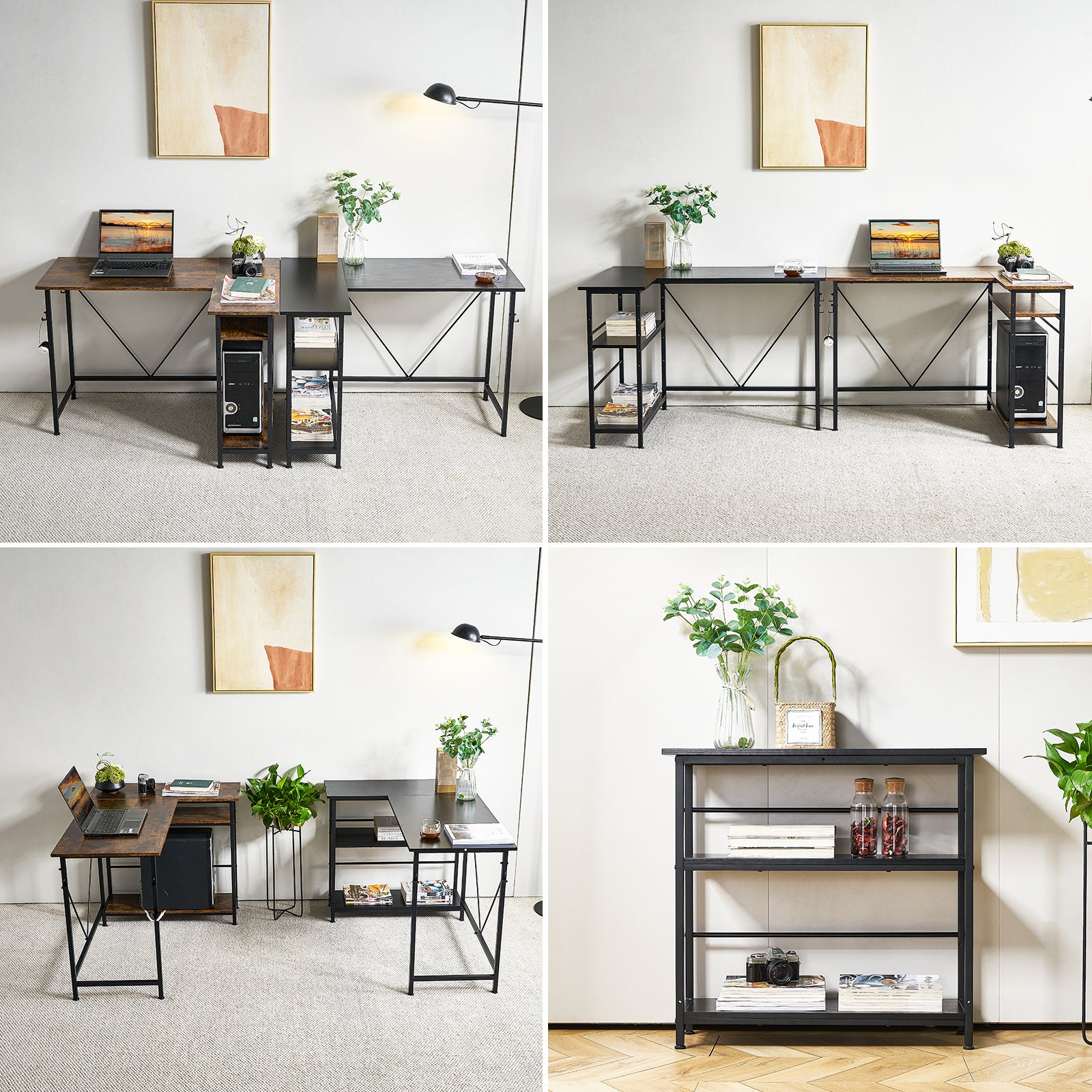 L字デスク パソコンデスク 幅110×奥行48×高さ75cm 左右入替え PC